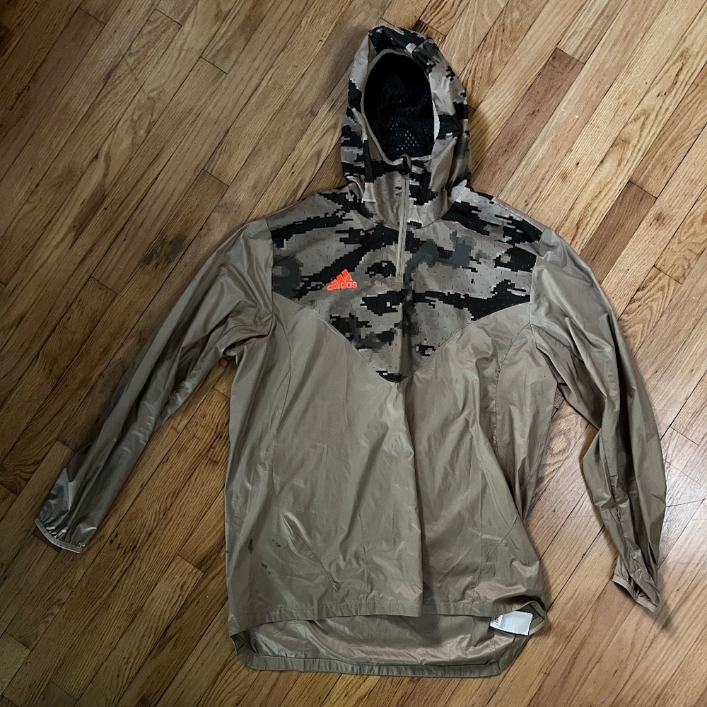 Adidas Special Edition Lightweight Running Windbreaker - Tan + Camo - Size L